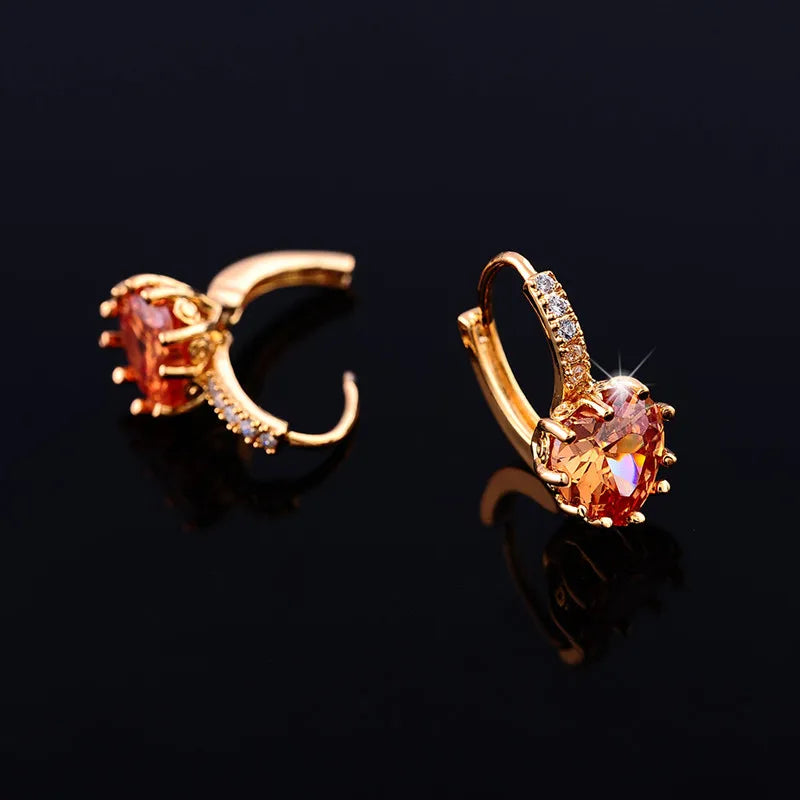 Major Flare Brown Crystal Drop Earrings - Classic - lightweight Major Flare Brown Crystal Drop Earrings - Classic - lightweight